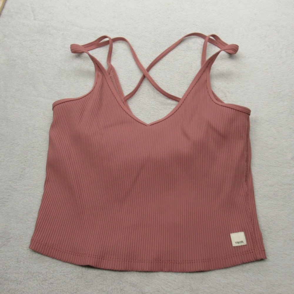 Vuori Ribbed Cross-Back SIZE M - Dusty Mauve (Marsala)